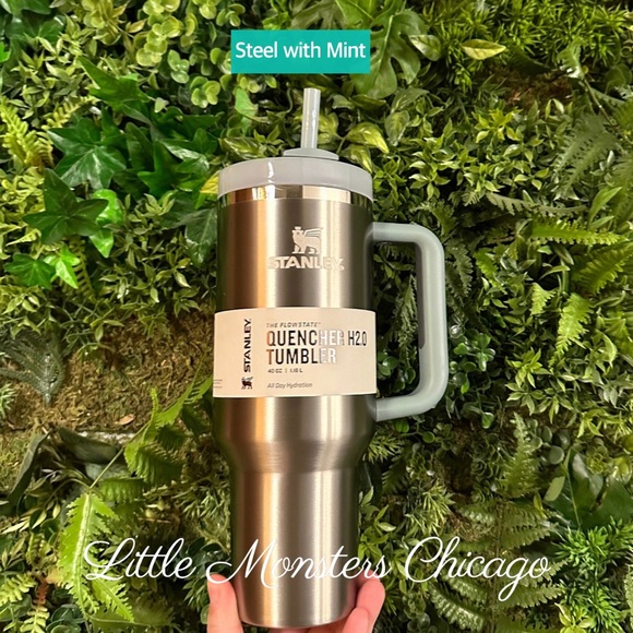 STANLEY 40 oz tumbler BLACK travel quencher neutral mug, all tags, ship daily - Picture 2 of 6